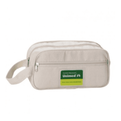Necessaire de Lona Personalizada em algodão cru para brindes sustentáveis na Kaue Confecções