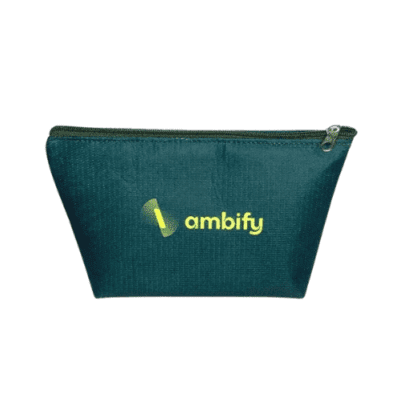Necessaire Ecológica Personalizada de material reciclado para brindes de endomarketing na Kaue Confecções